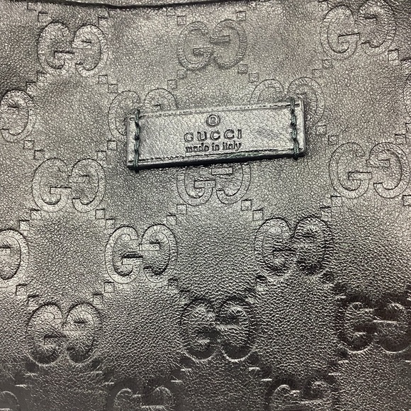 🛍️SOLD ON E..Y🛍️GUCCI Black Guccissima Large Tote/GENDERLESS - Picture 7 of 12